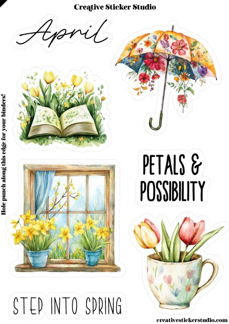 Sticker Sheet Set of 2 - Planner Months April