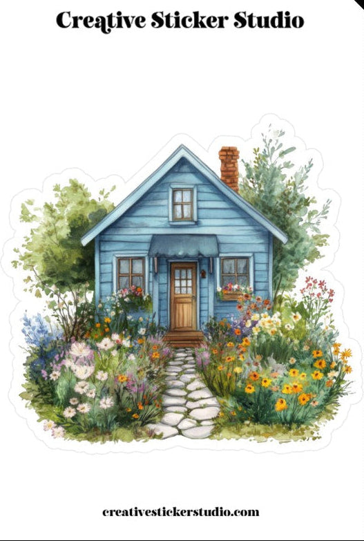 XLARGE Sticker - Blue Cottage House