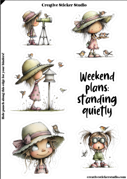 Sticker Sheet Set of 2 - Birdwatcher Weekend Plans