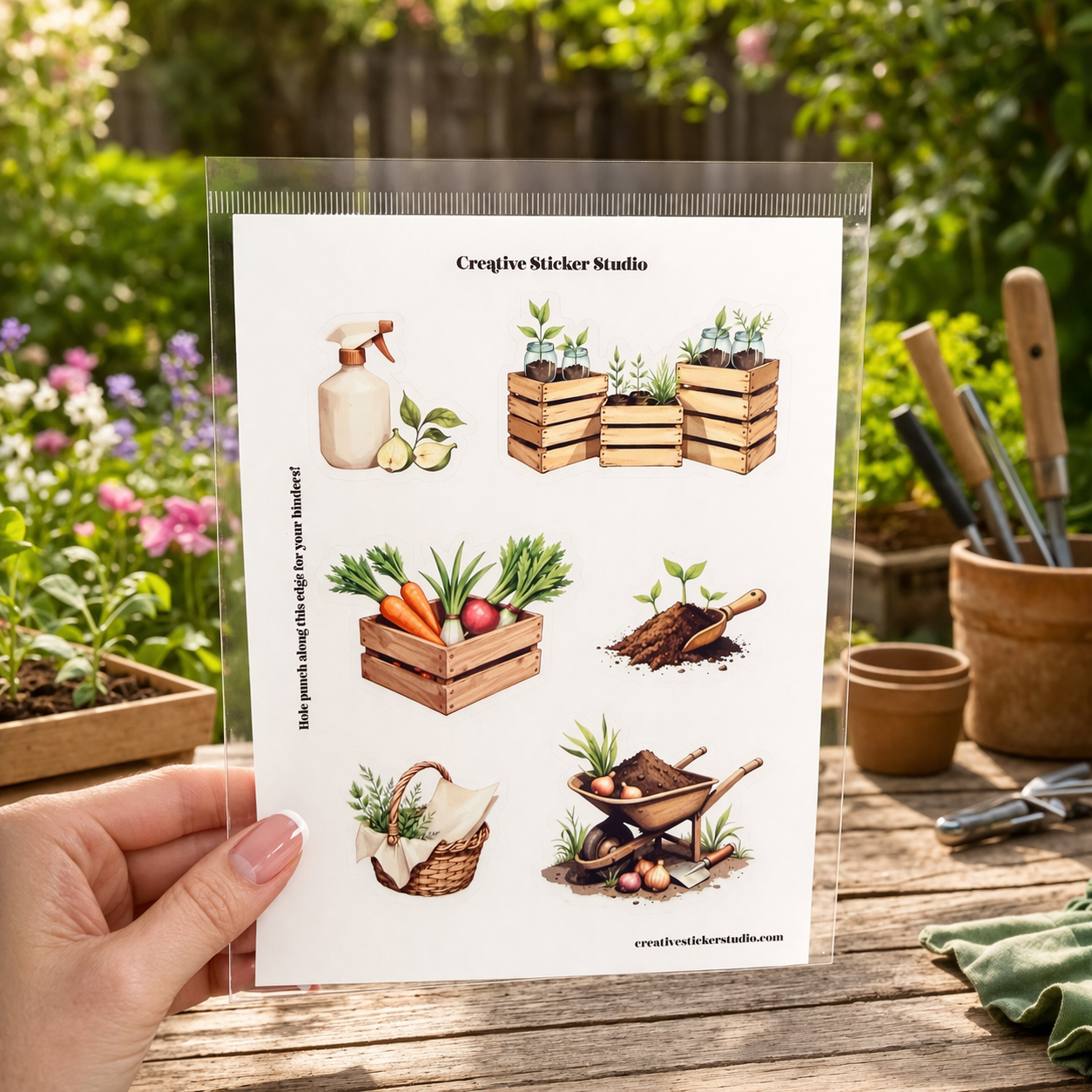 Sticker Sheet Set of 2 - Garden Therapy Vegetable Crates