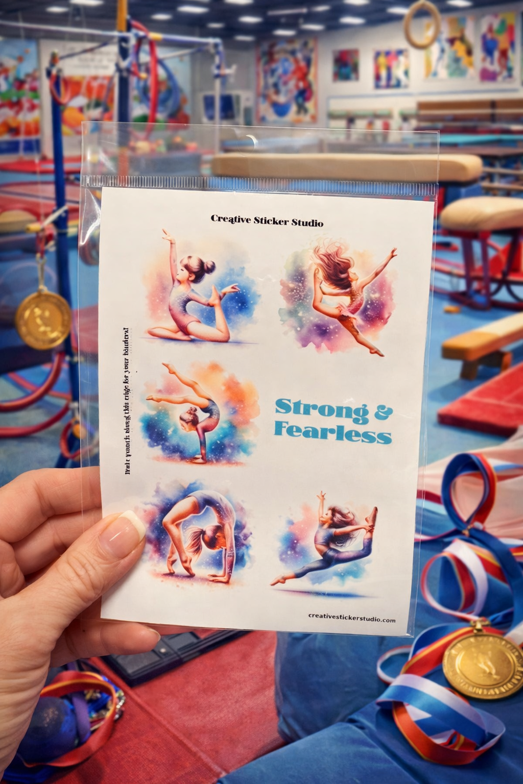 Sticker Sheet Set of 2 - Gymnast Blonde Strong