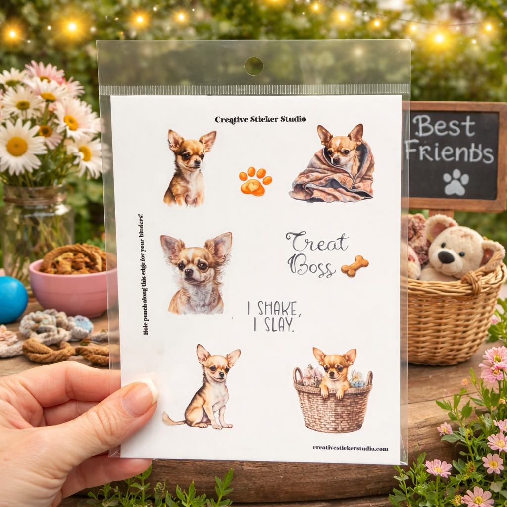 Sticker Sheet Set of 2 - Chihuahua Treat
