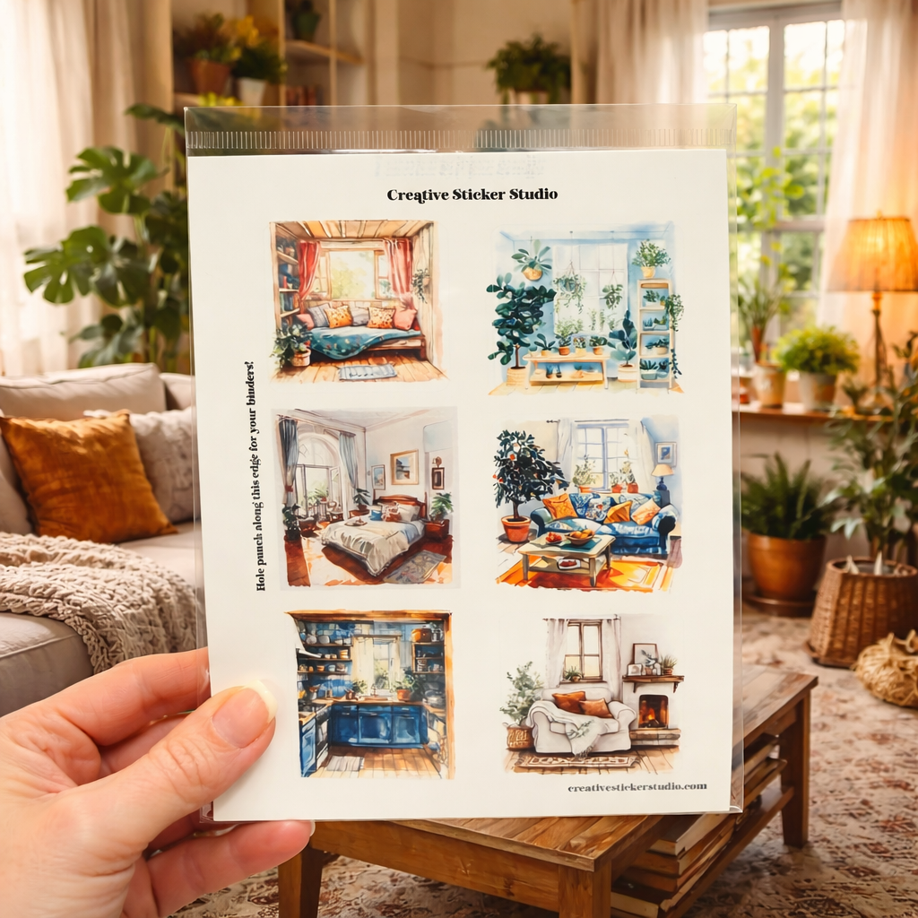 Sticker Sheet Set of 2 - Cozy Rooms