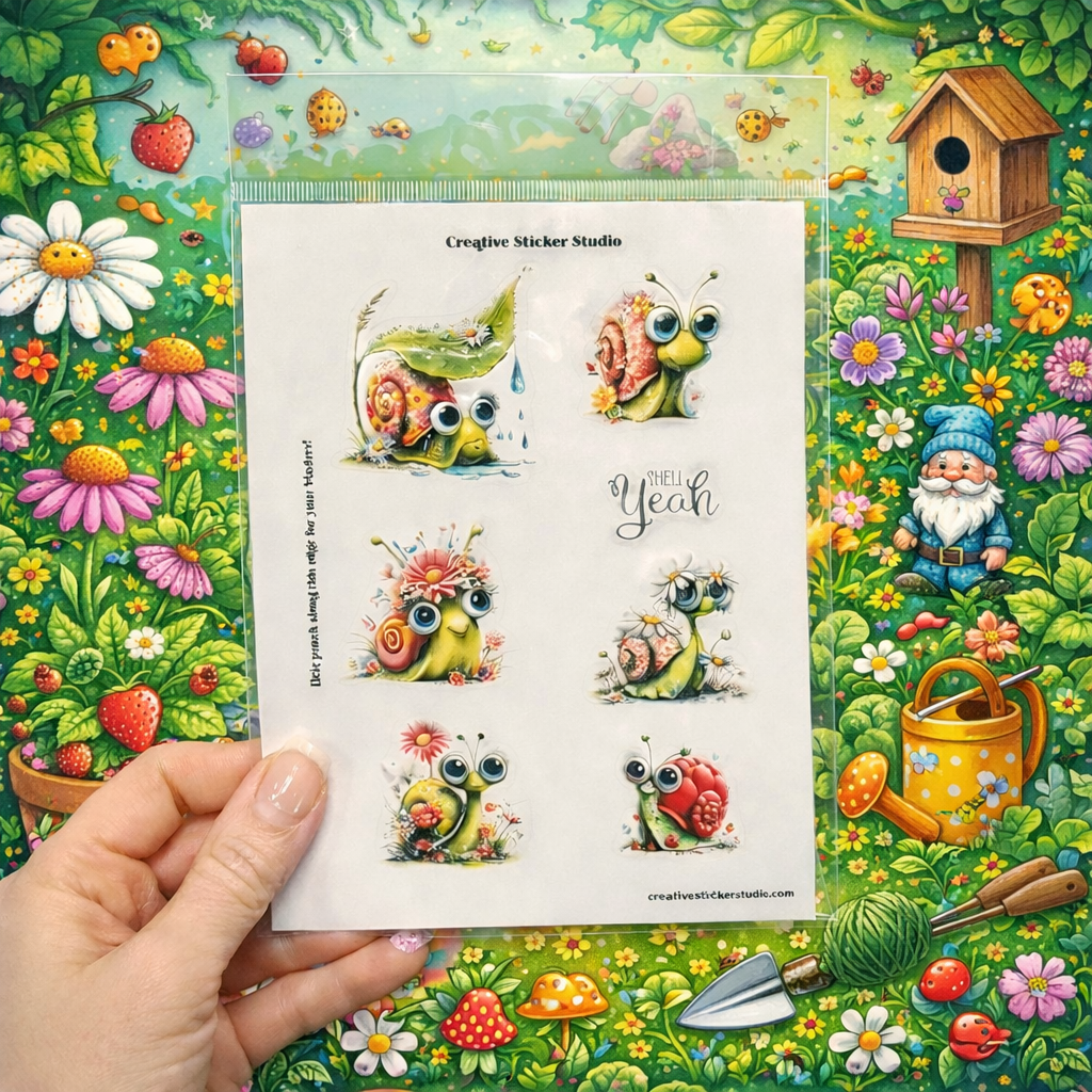 Sticker Sheet Set of 2 - Quirky Snail Shell Yeah