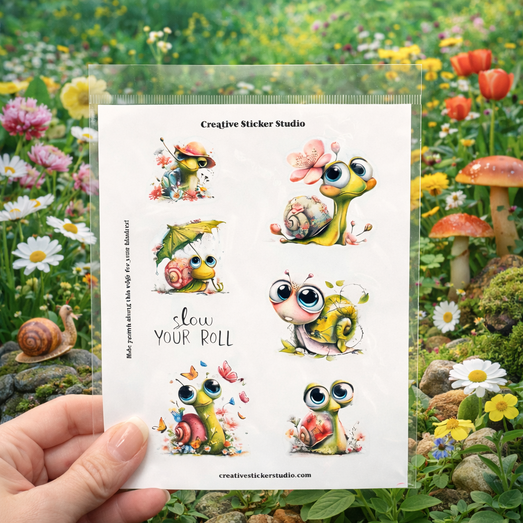 Sticker Sheet Set of 2 - Quirky Snail Slow Roll