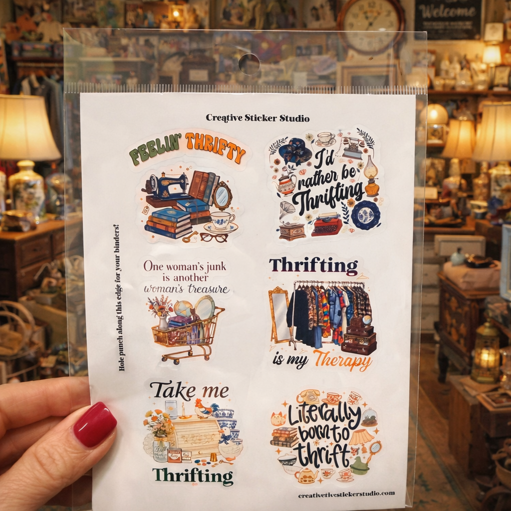 Sticker Sheet Set of 2 - Feelin' Thrifty