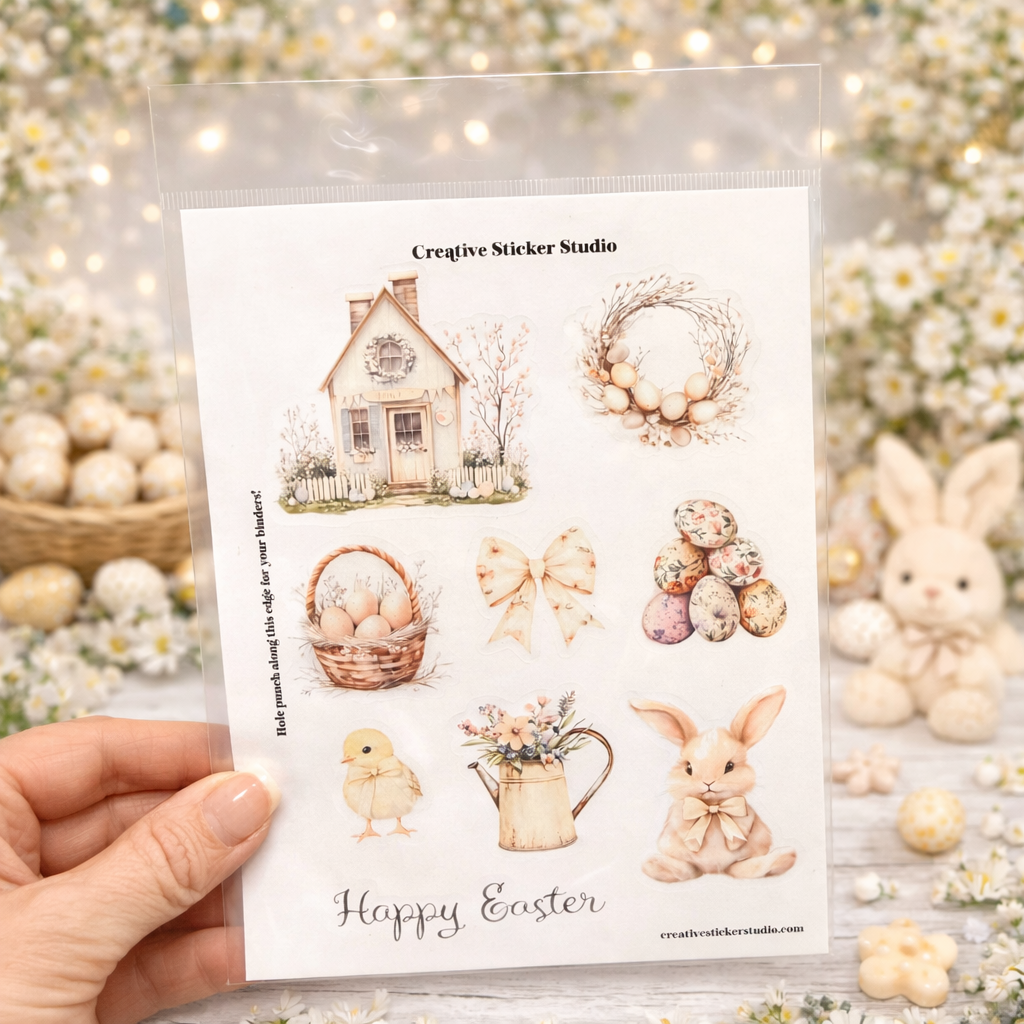 Sticker Sheet Set of 2 - Rustic Cream Easter