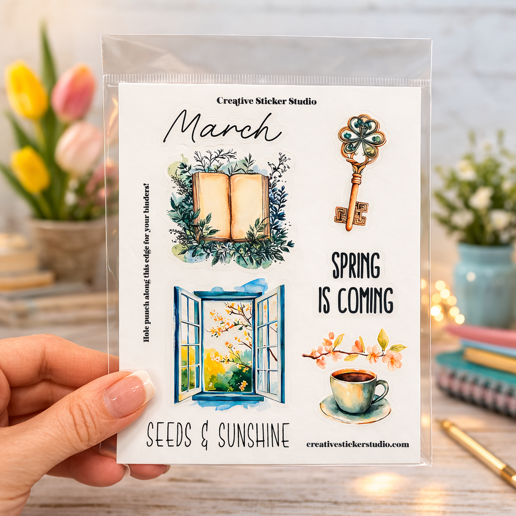 Sticker Sheet Set of 2 - Planner Months March