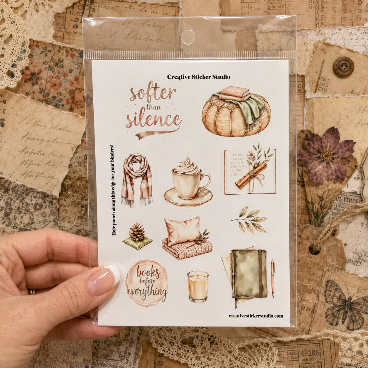 Sticker Sheet Set of 2 - Cozy Reader Softer Than Silence