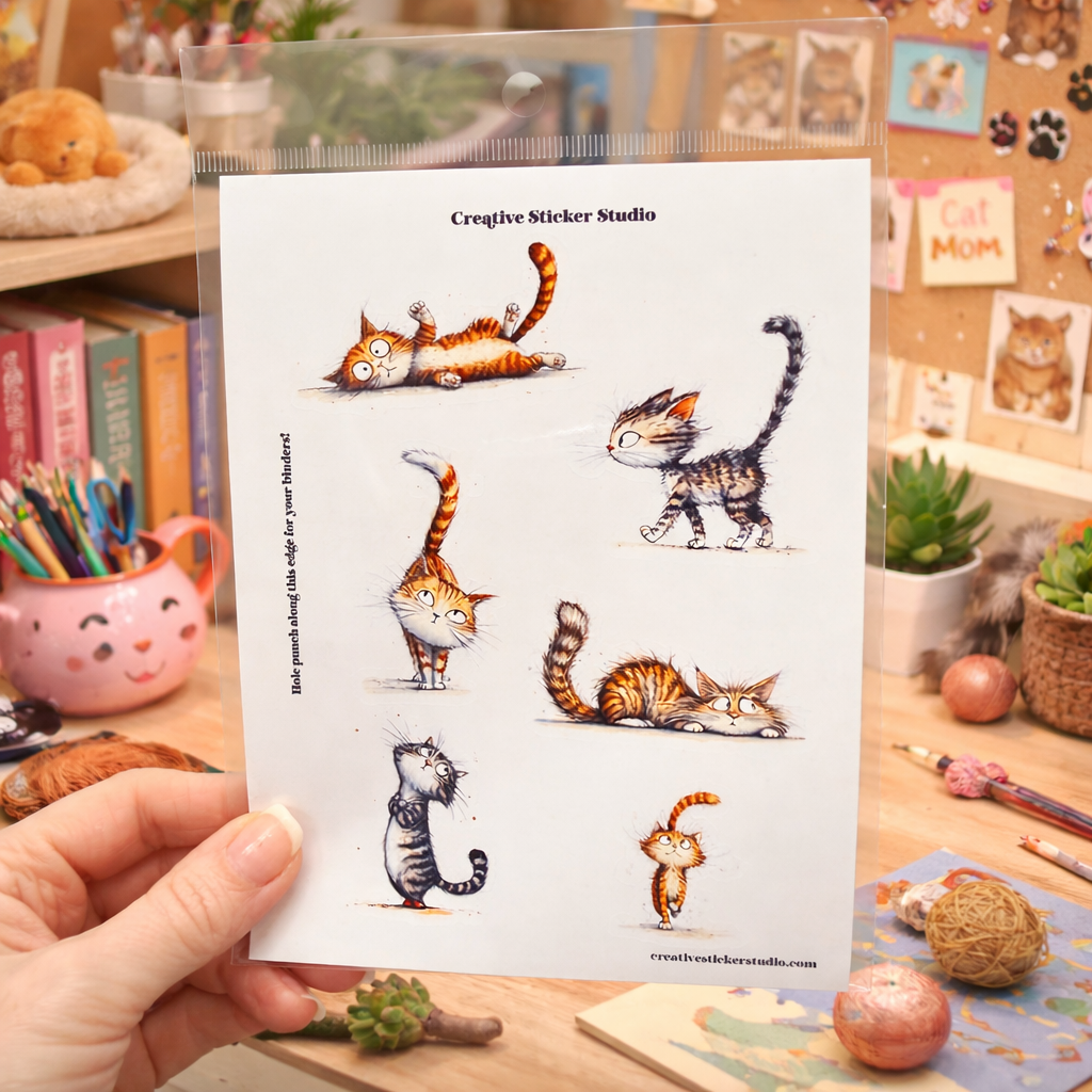 Sticker Sheet Set of 2 - More Silly Cats