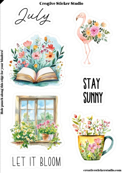 Sticker Sheet Set of 2 - Planner Months July
