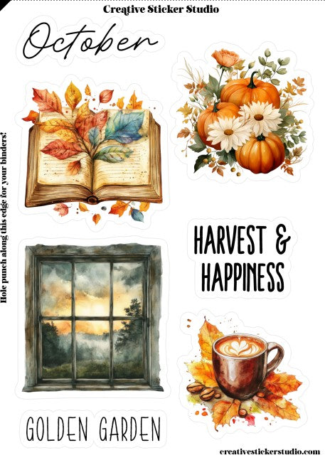 Sticker Sheet Set of 2 - Planner Months October