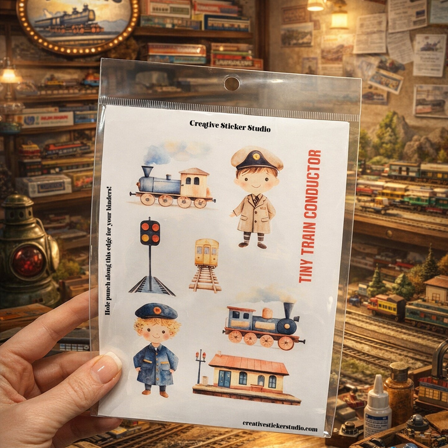 Sticker Sheet Set of 2 -Train Conductor