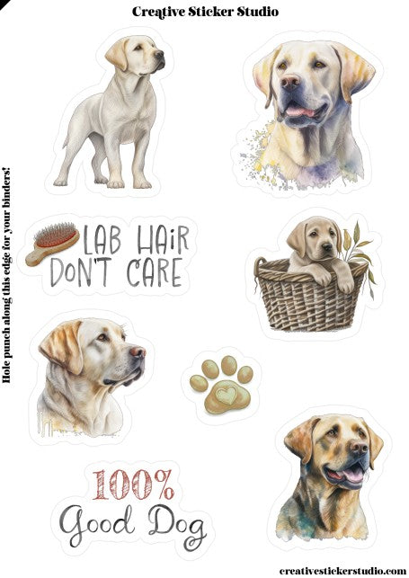 Sticker Sheet Set of 2 - Yellow Labs Good Dog