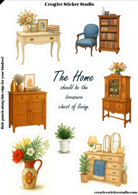Sticker Sheet Set of 2 - Antique Store Furniture & Decor