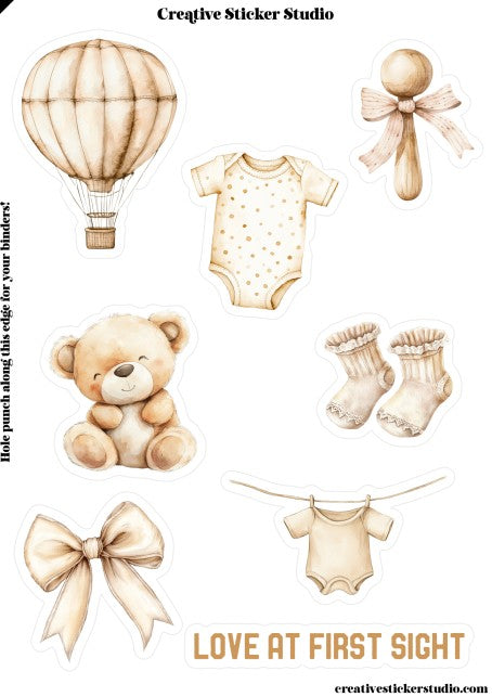 Sticker Sheet Set of 2 - Baby Neutral