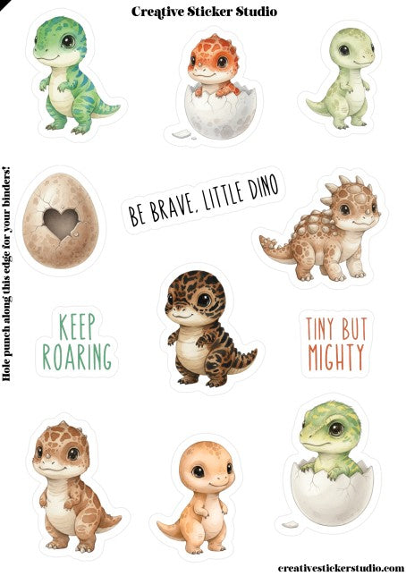 Sticker Sheet Set of 2 - Baby Dinos