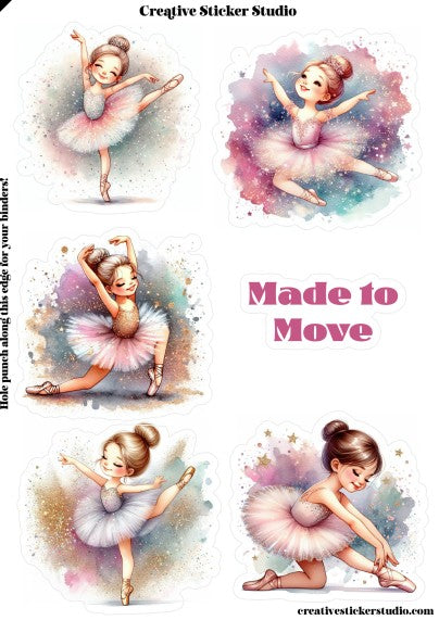 Sticker Sheet Set of 2 - Ballerina Move
