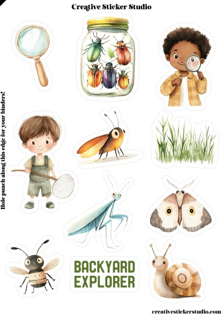 Sticker Sheet Set of 2 - Bug Hunter Explorer