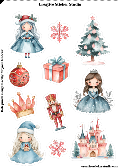 Sticker Sheet Set of 2 - Christmas Princess