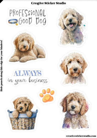 Sticker Sheet Set of 2 - Golden Doodle Good Dog