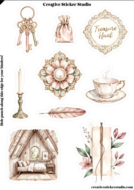 Sticker Sheet Set of 2 - Grandma's Attic Room
