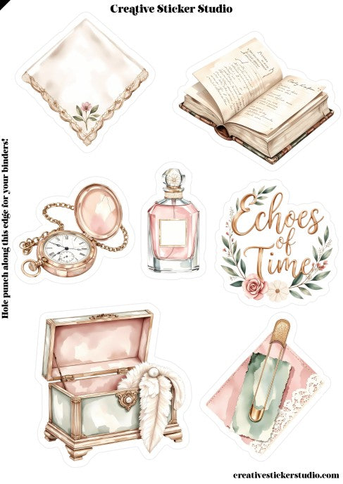 Sticker Sheet Set of 2 - Grandma's Attic Echoes