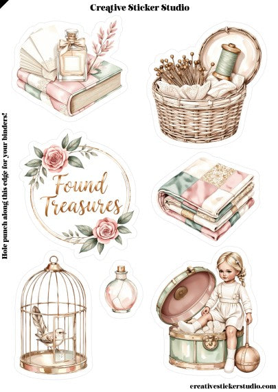 Sticker Sheet Set of 2 - Grandma's Attic Treasures