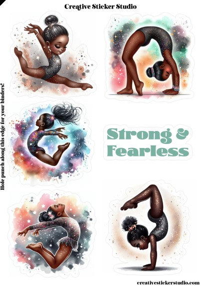 Sticker Sheet Set of 2 - Gymnast Fearless