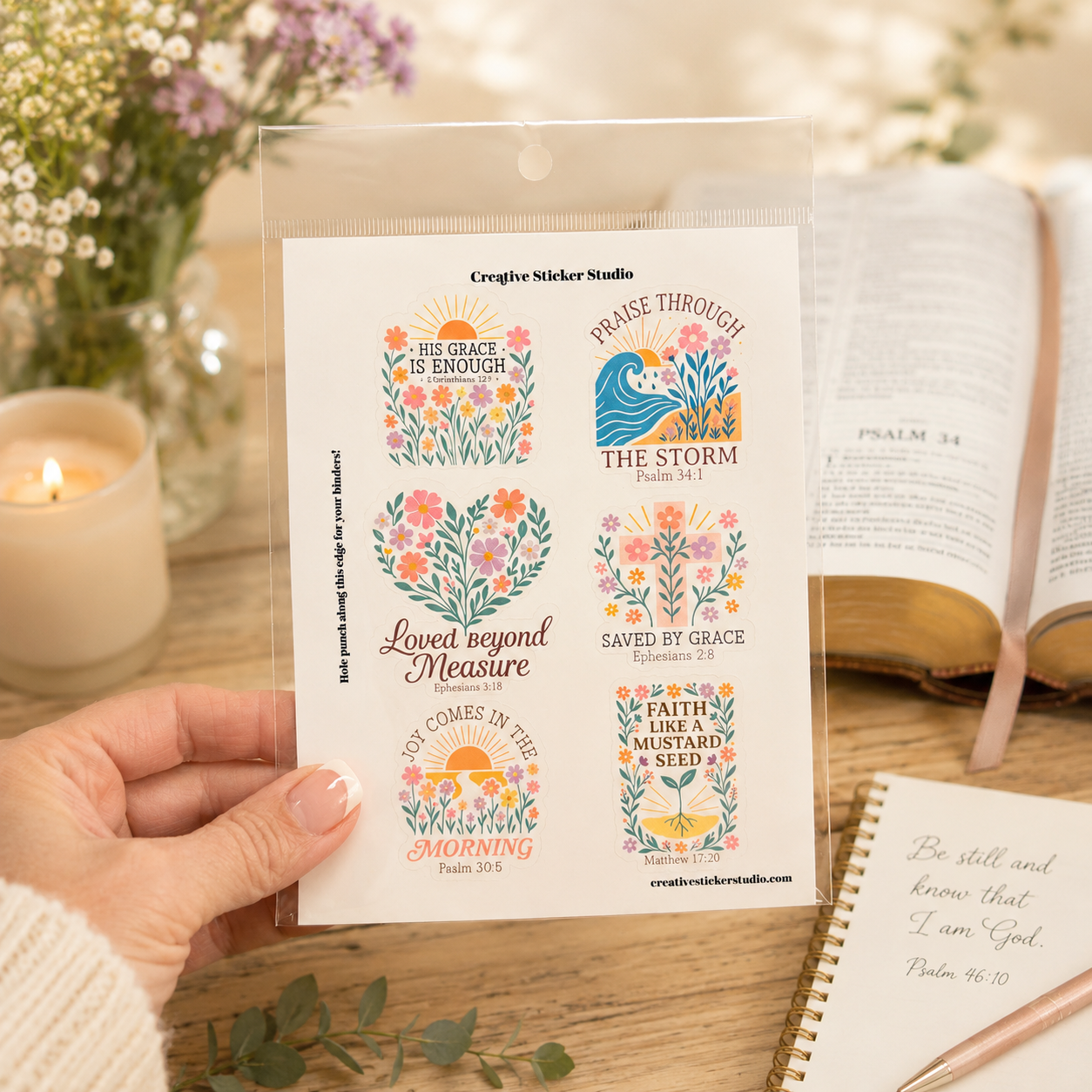 Sticker Sheet Set of 2 - Boho Bible Verses 2 His Grace