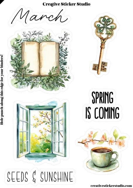 Sticker Sheet Set of 2 - Planner Months March