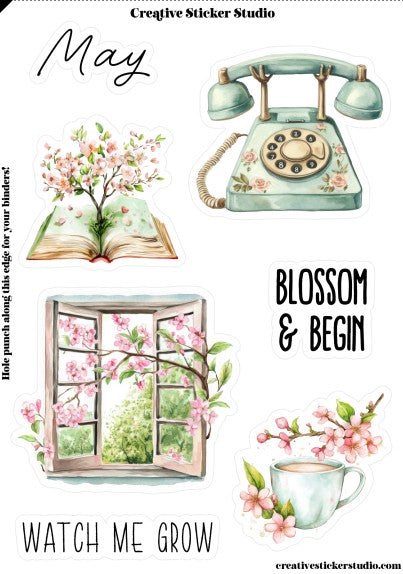 Sticker Sheet Set of 2 - Planner Months May