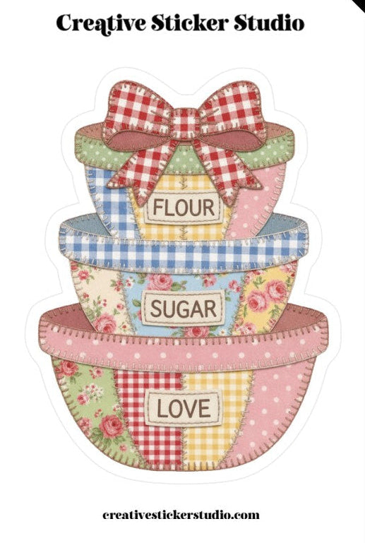 XLARGE Sticker - Patchwork Mixing Bowls