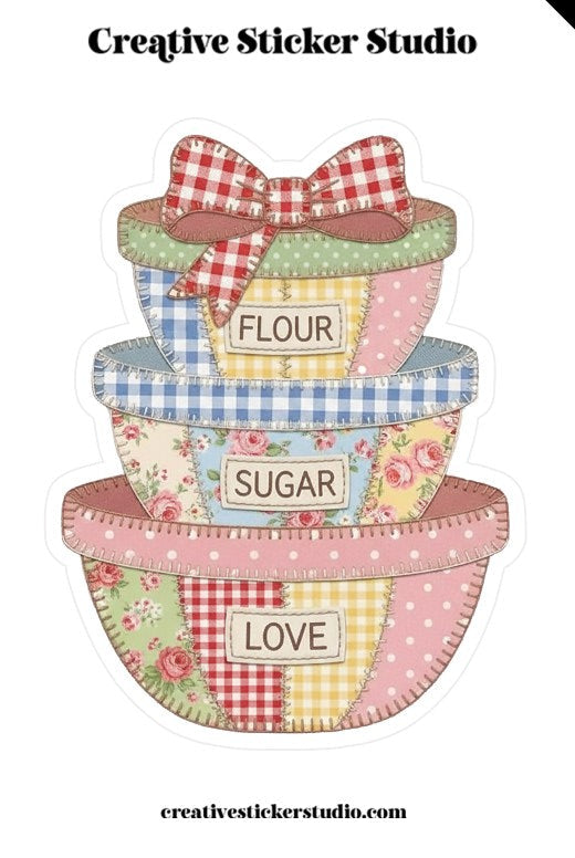 XLARGE Sticker - Patchwork Mixing Bowls