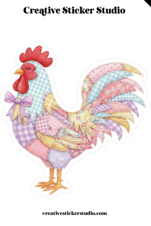 XLARGE Sticker - Patchwork Rooster