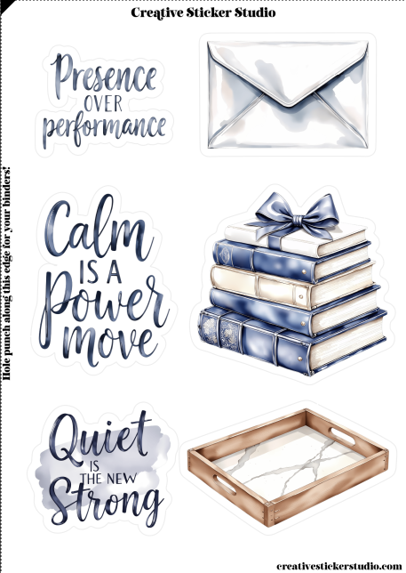 Sticker Sheet Set of 2 - Quiet Indigo Calm