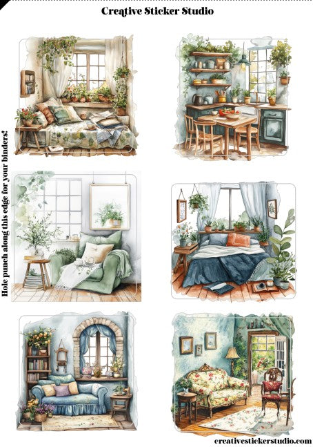 Sticker Sheet Set of 2 - Lazy Day Rooms