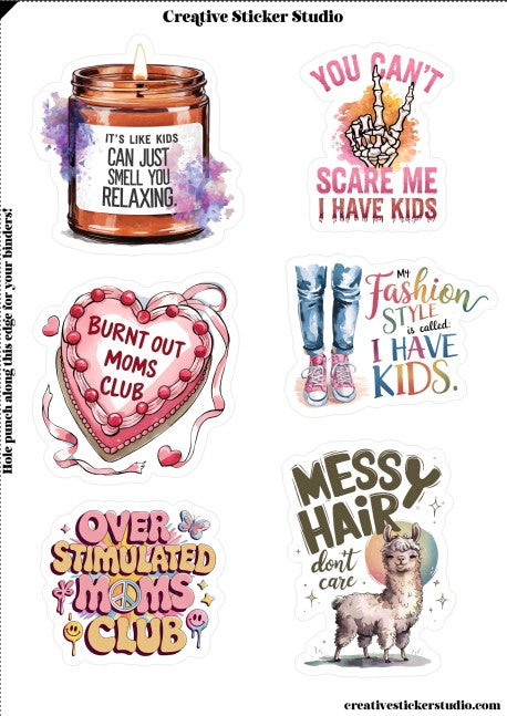 Sticker Sheet Set of 2 - Sassy Sarcastic Mom