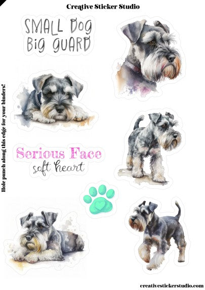 Sticker Sheet Set of 2 - Schnauzer Guard