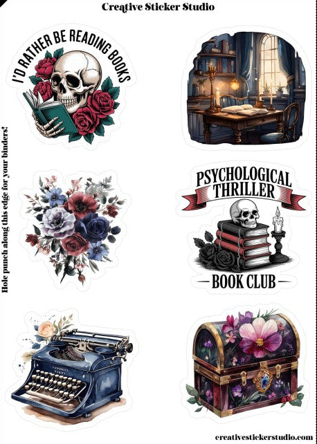 Sticker Sheet Set of 2 - Books Thriller