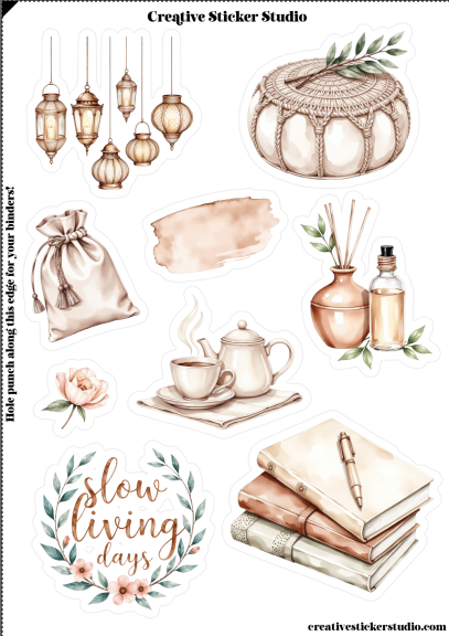 Sticker Sheet Set of 2 - Tulum Boho 3 Slow Living