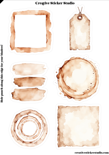 Sticker Sheet Set of 2 - Tulum Boho Junk Journal Tag