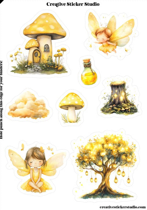 Sticker Sheet Set of 2 - Yellow Fairies