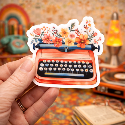 XLARGE Sticker - Boho Typewriter Pink