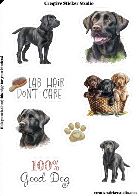Sticker Sheet Set of 2 - Black Labs Good Dog
