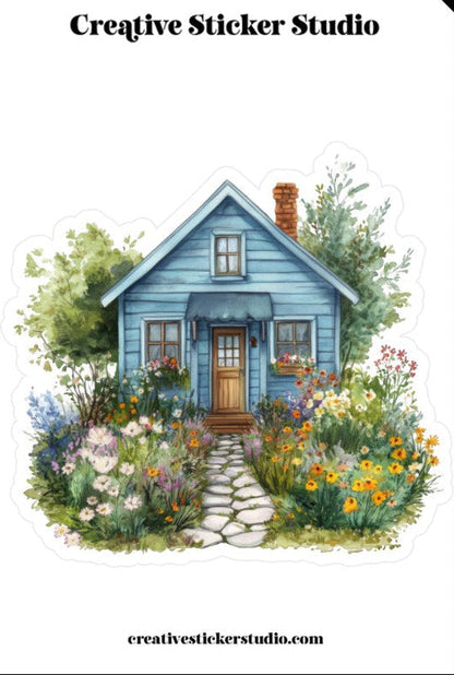 XLARGE Sticker - Blue Cottage House