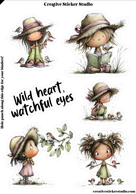 Sticker Sheet Set of 2 - Birdwatcher Wild Heart