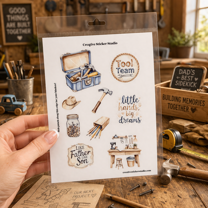 Sticker Sheet Set of 2 - Following in Dad's Footsteps Tool Team