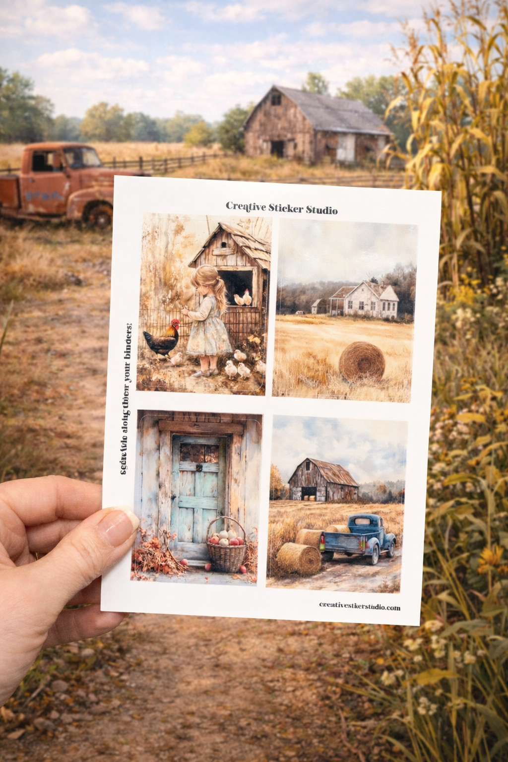 Sticker Sheet Set of 2 - Rustic Farm Scenes 3