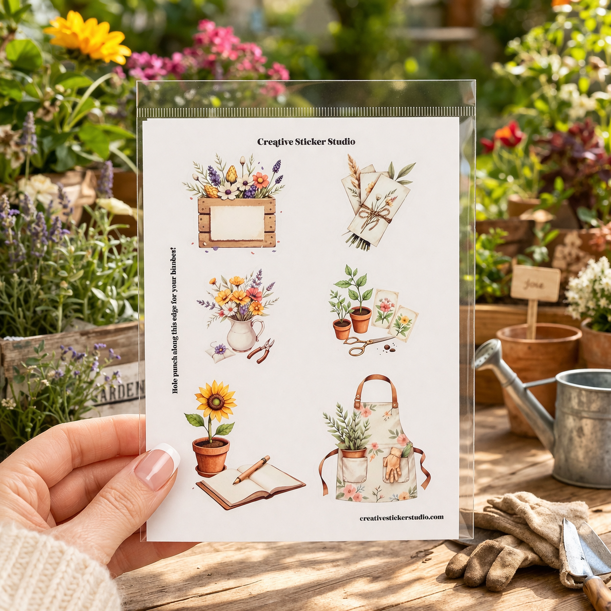 Sticker Sheet Set of 2 - Garden Therapy Floral Crate
